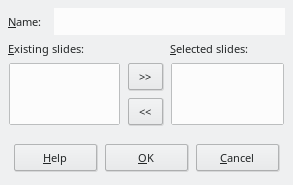 Define Custom Slide Show Dialog