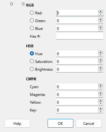 The Pick a Color window