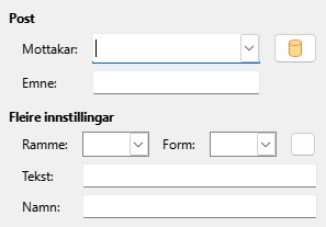 Dialogvindauget for hyperlenkje – e-post
