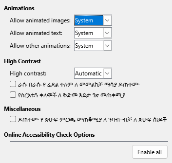 Options Accessibility Dialog Image