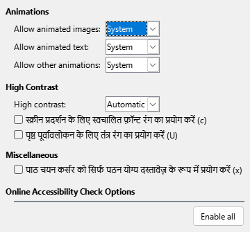Options Accessibility Dialog Image