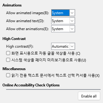 Options Accessibility Dialog Image