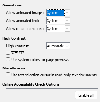 Options Accessibility Dialog Image