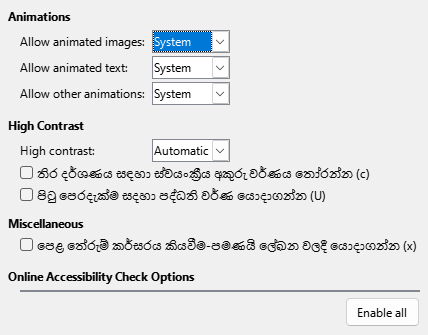 Options Accessibility Dialog Image