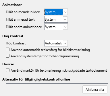 Options Accessibility Dialog Image