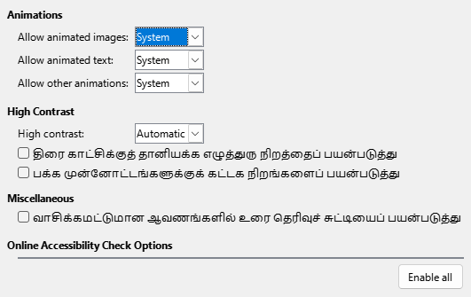 Options Accessibility Dialog Image