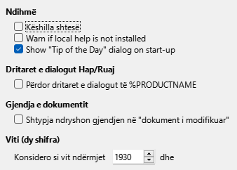 Options General Dialog Image
