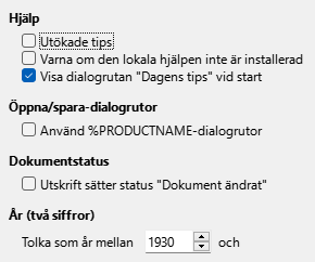 Options General Dialog Image
