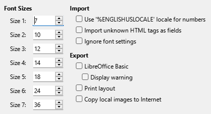 Options HTML Dialogue Box Image