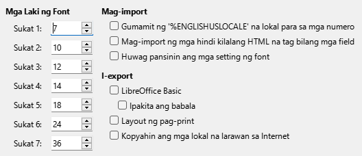 Options HTML Dialog Image