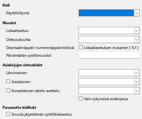 Languages (Options)