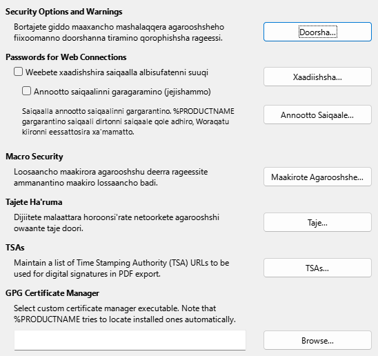 Options Security Dialog Image