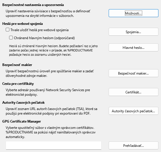 Options Security Dialog Image