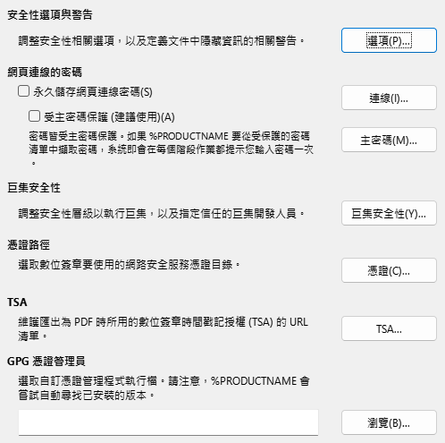 Options Security Dialog Image
