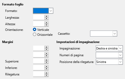 Scheda Formato pagina