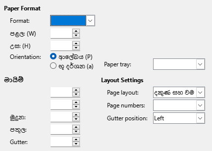 Page format tab page
