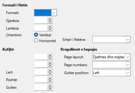 Page format tab page