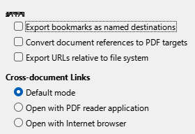 PDF Export Links Options Dialog Image