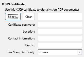PDF Export Digital Signature Options Dialog Image
