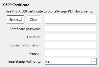 PDF Export Digital Signature Options Dialog Image