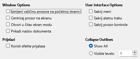PDF Export User Interface Options Dialog Image