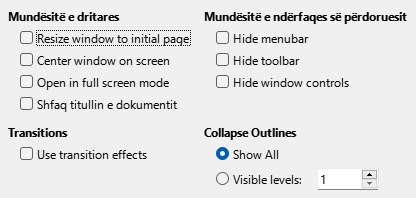 PDF Export User Interface Options Dialog Image