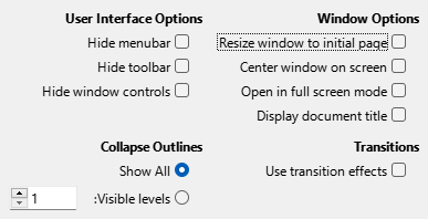 PDF Export User Interface Options Dialog Image