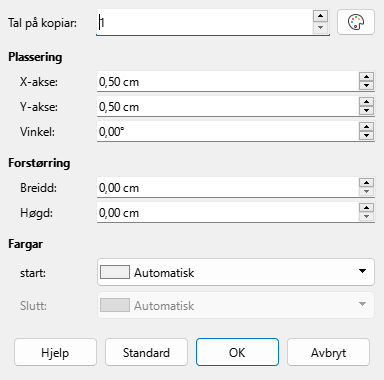 Dialogvindauget for duplikat