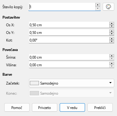 Slika pogovornega okna Podvoji