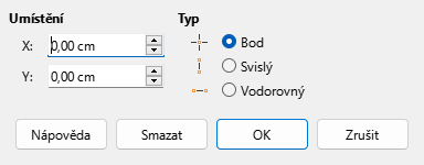 Dialogové okno Záchytný objekt