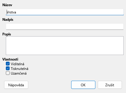 Dialogové okno Vložit vrstvu