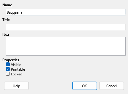 Insert layer dialog