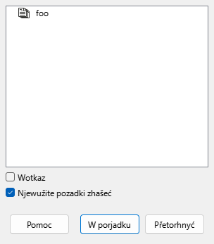 Dialog Z dataje zasadźić