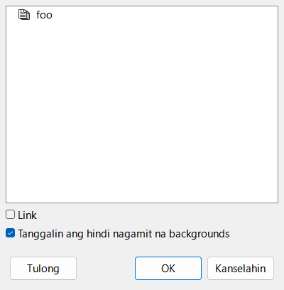 Ipasok mula sa dialog ng File