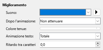 Finestra di dialogo Effetti di animazione avanzati
