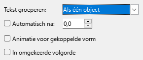 Dialoogvenster Tekstanimatie