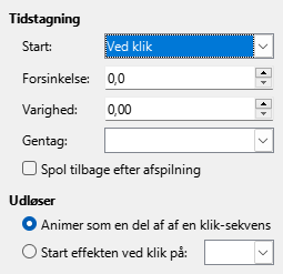 Dialogen Brugertilpasser Animationstiming