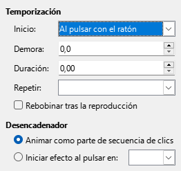 Cuadro de diálogo de temporización de animación personalizada