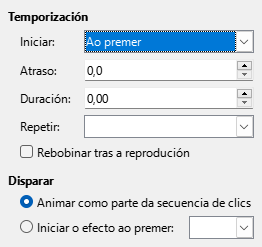 Caixa de diálogo Animación temporizada personalizada