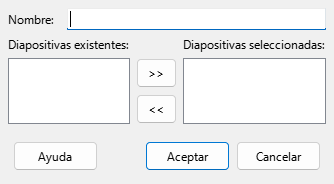 Cuadro de diálogo Definir pase de diapositivas personalizado