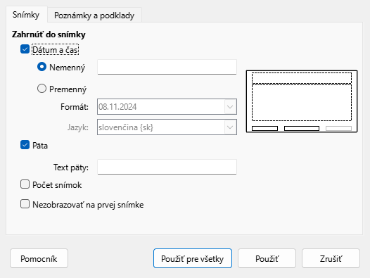 Header Footer Dialog