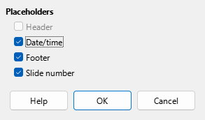 Master Layout Dialog