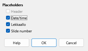Master Layout Dialog