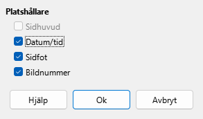 Master Layout Dialog