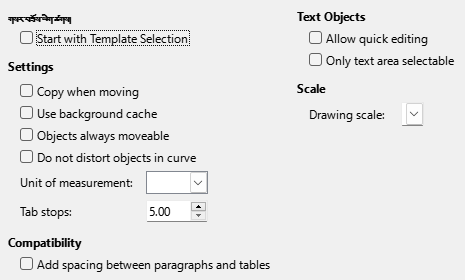 Impress General Options Dialog