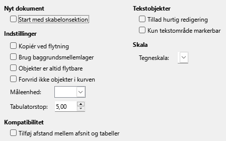 Billede af Impress-dialogen indstillinger ▸ Generelt