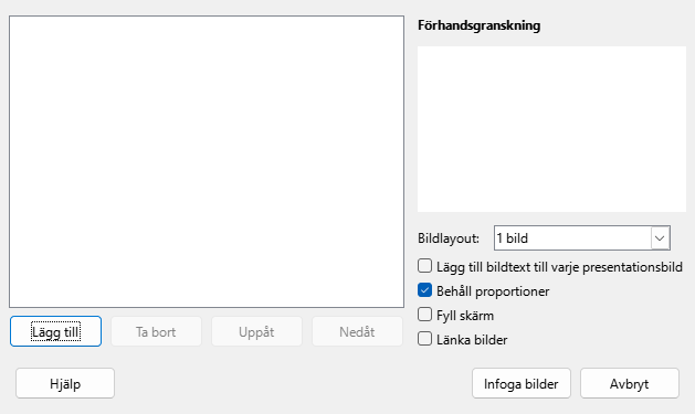 Impress Photo Album Dialog