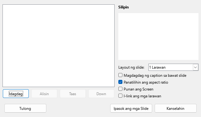 Impress Photo Album Dialog