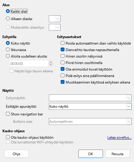 Presentation Dialog