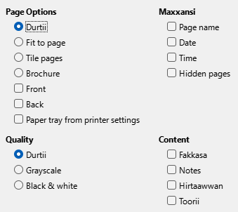 Impress Print Options Dialog
